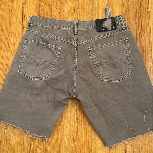 Levis Cut Off Shorts Mens 32 Gray 511  Denim Street Work raw Hems (z) - Picture 1 of 16